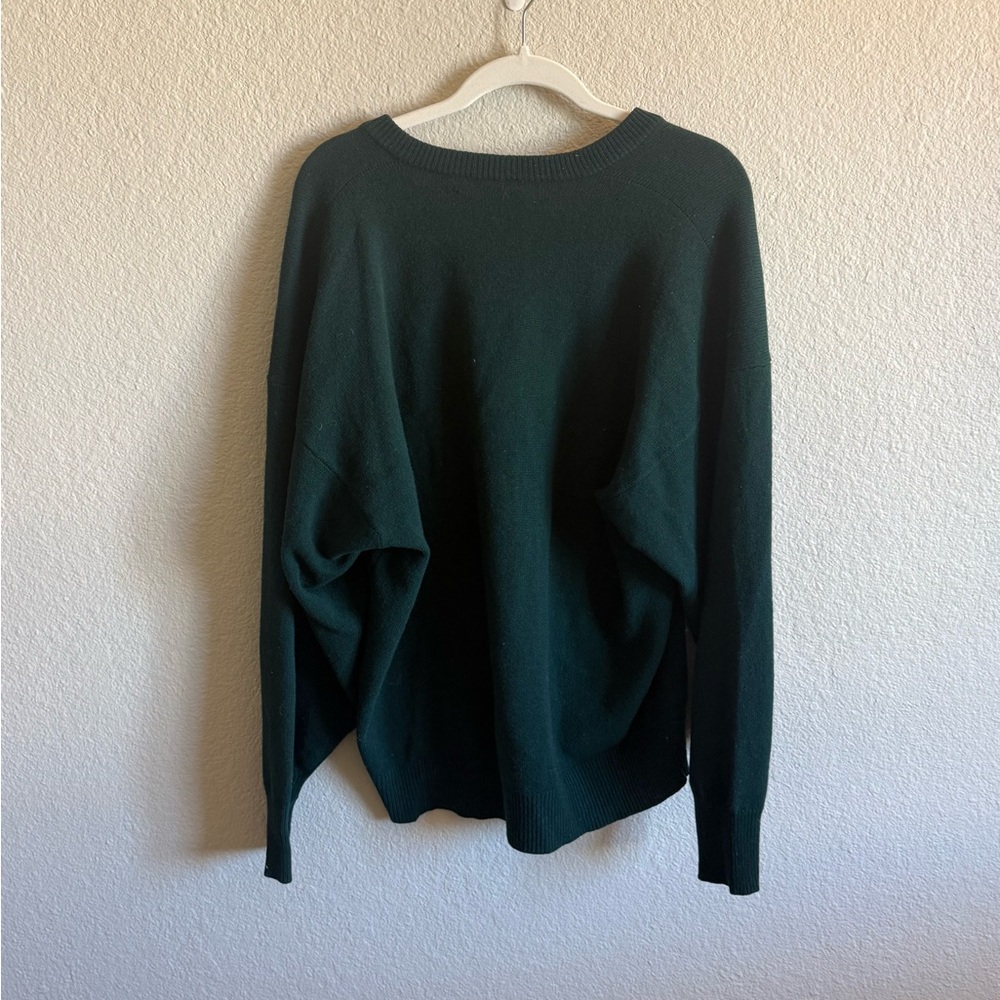 Vintage 100% Lambswool Oversized Pine Green Sweater - Cozy Luxury Y2K Basics - Picture 8 of 8